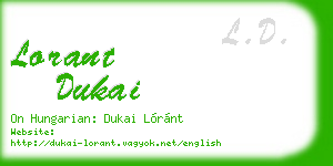 lorant dukai business card